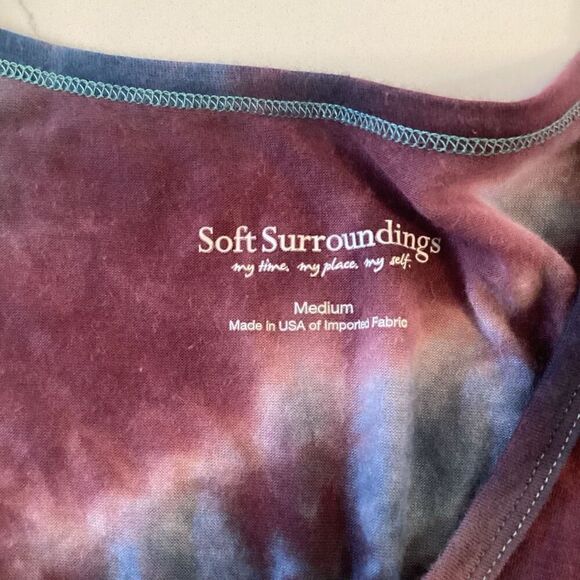 Soft Surroundings Tie Dye Tunic Top Sz M Long Sleeve Buttery Soft - Picture 3 of 6